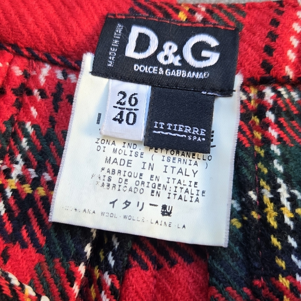 Dolce & Gabbana Plaid Pleated Mini Skirt Y2K - Picture 8 of 11